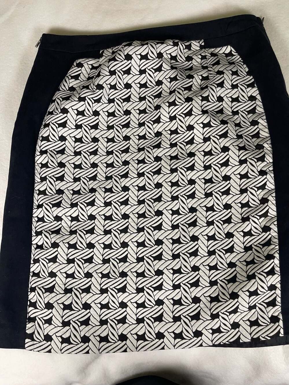 Worthington Black & White Geometric Rope Print Pencil Skirt Size 12